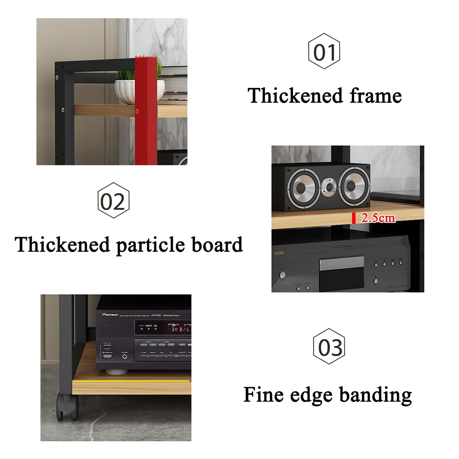 Amazon.co.jp: GUAWJRZDP 5段オーディオラック、メディア スタンド